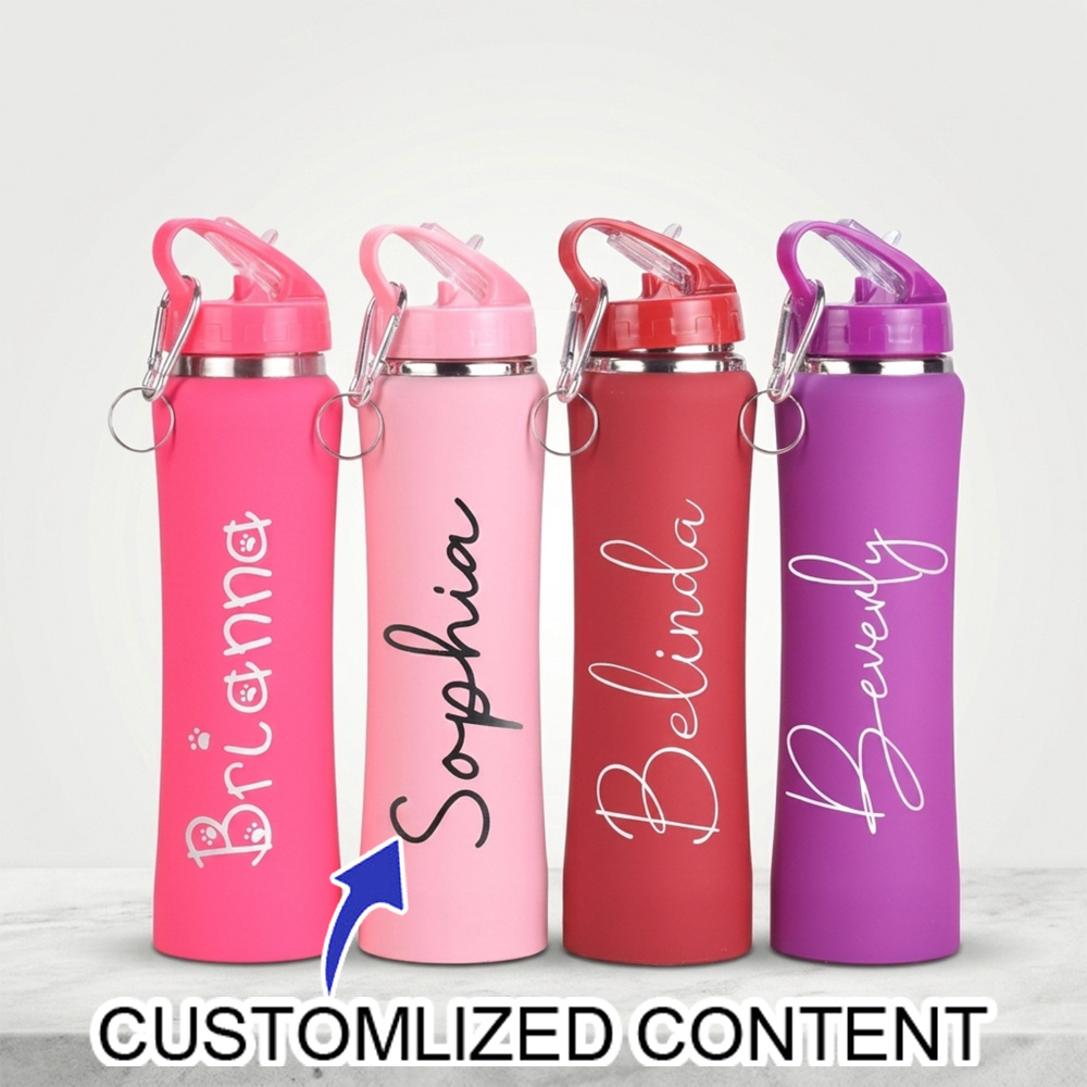 Sports Equipment With Names - Personalized Pink Sports Water Bottle Custom