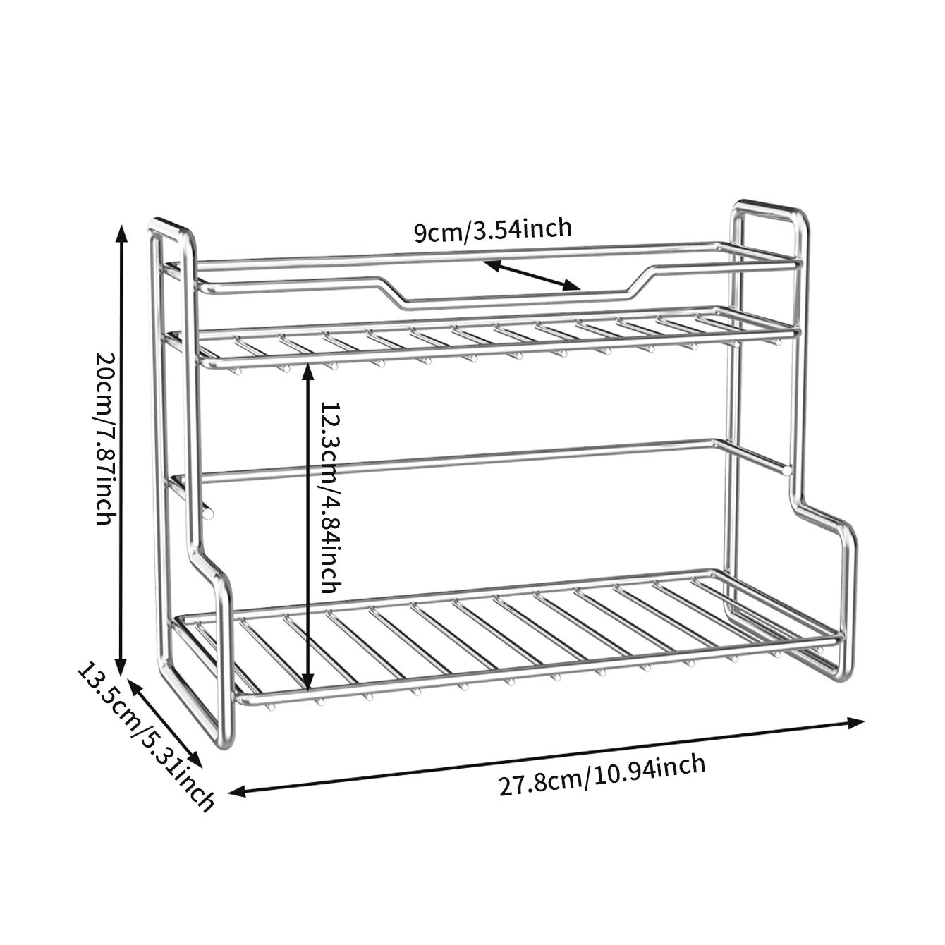 2-Tier Stainless Steel Bathroo - Sports Equipment Storage Rack review and price