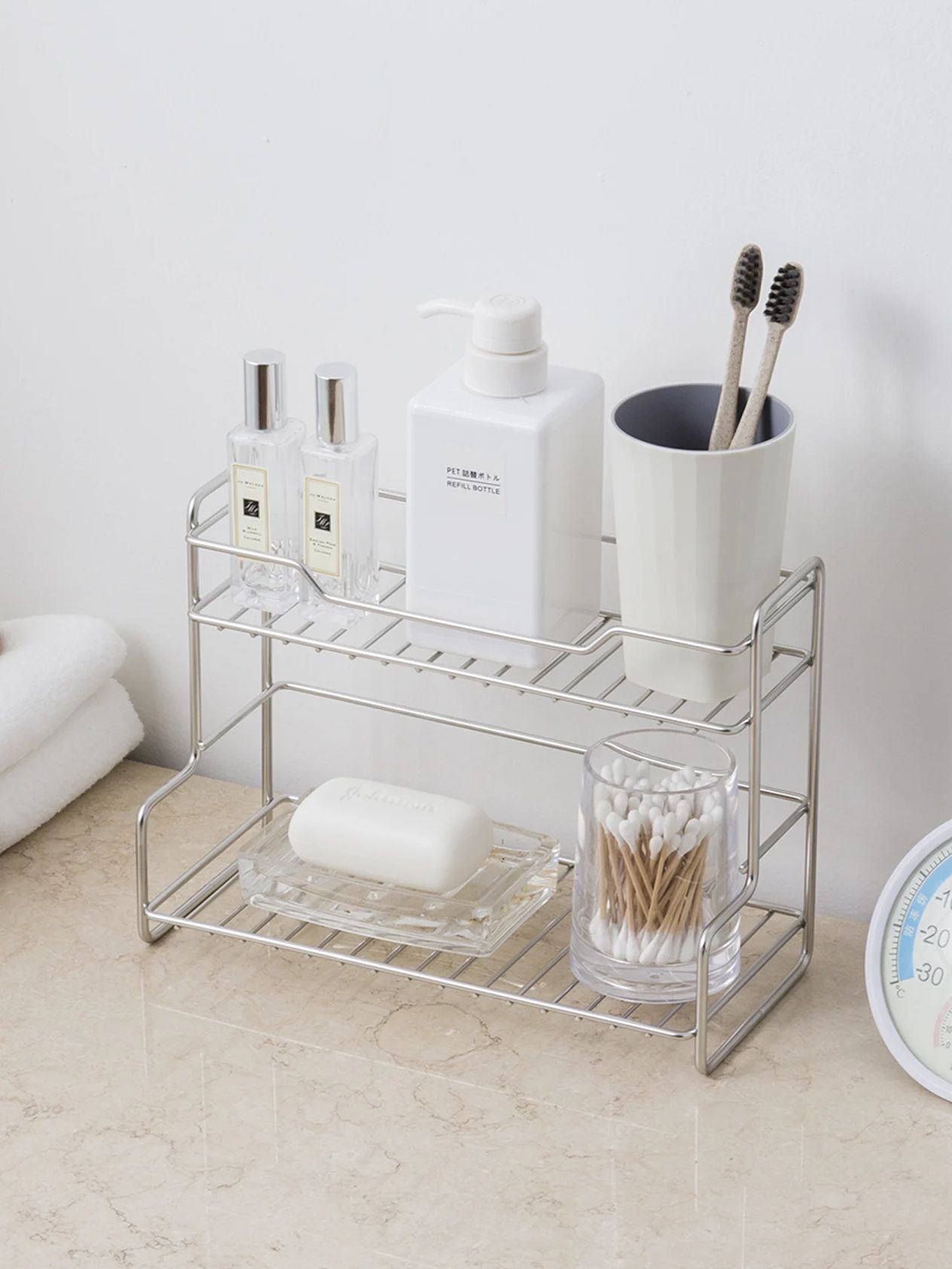 2-Tier Stainless Steel Bathroo - Sports Equipment Storage Rack review and price