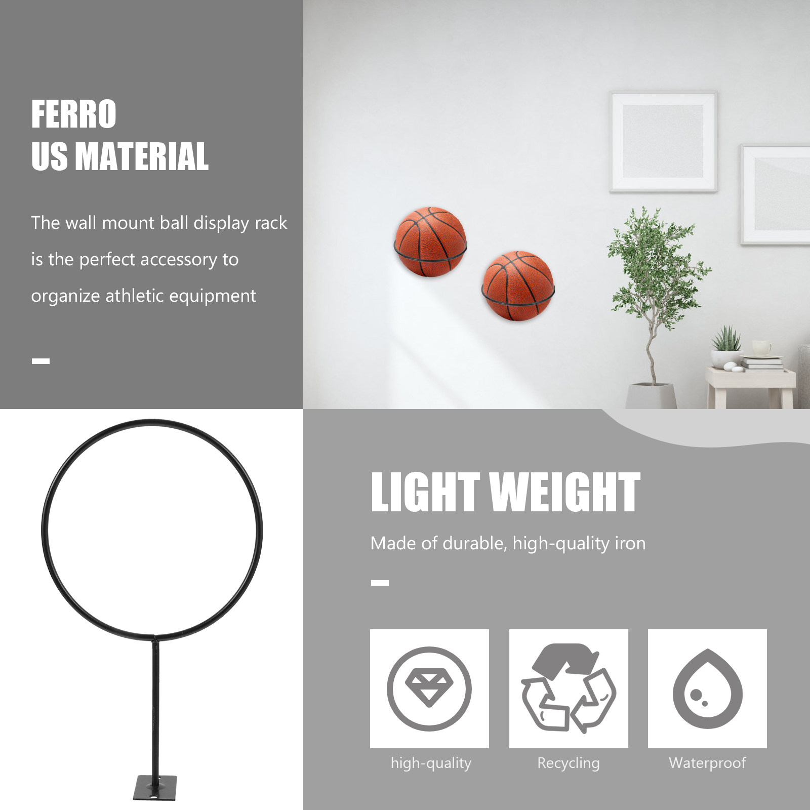 5Pcs Heavy Duty Iron Ball Rack - Sports Equipment Rack review and price